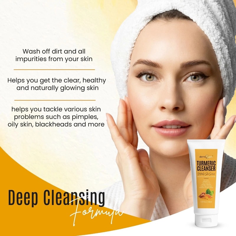 Turmeric Face Cleanser With Vitamin C Exfoliating Brightening Dark Spot Removal 4