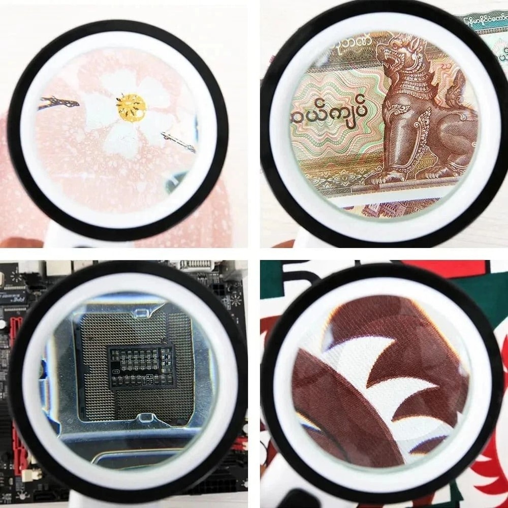Handheld Magnifying Glass With 12 LED Lights Jumbo 30X Magnifier For Close Inspection 1