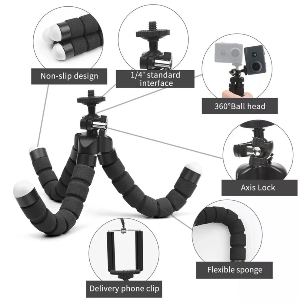 Adjustable Tripod Stand Flexible Octopus Phone Holder For IPhone Smartphones 11