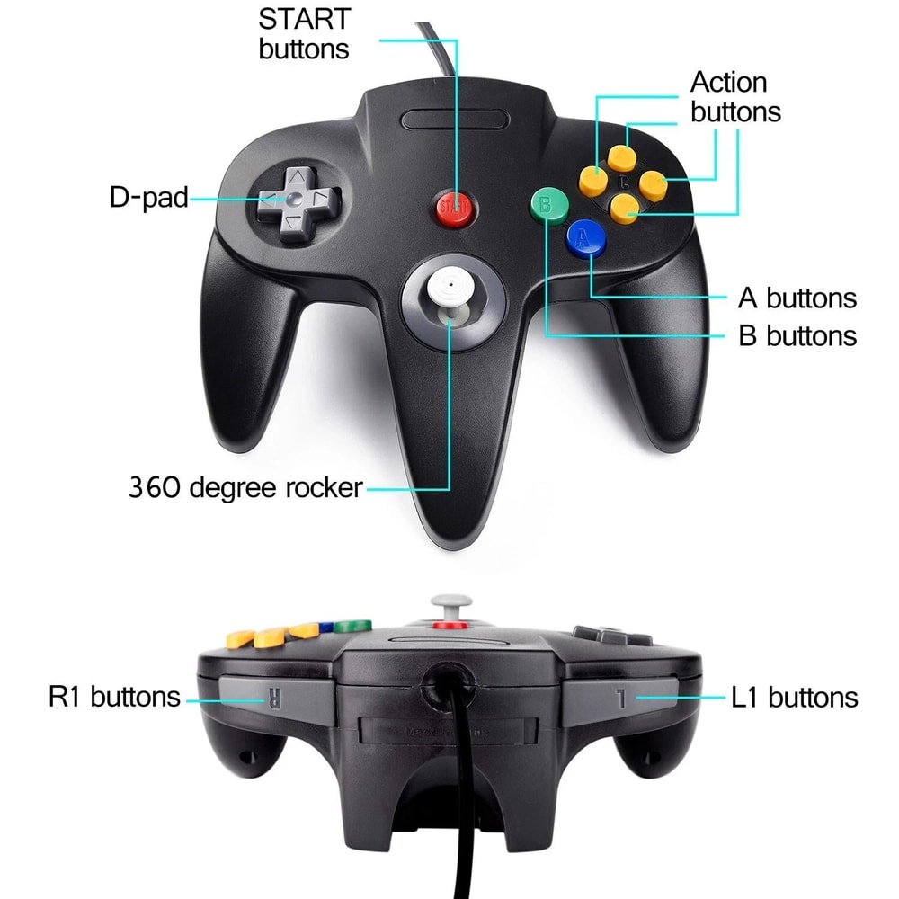 Wired Controller For Nintendo 64 High Performance N64 Joystick Gamepad 7
