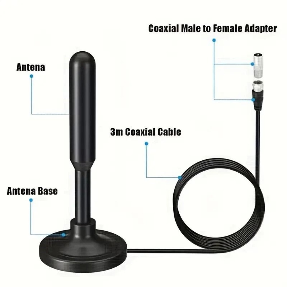Upgraded Digital HD Antenna Indoor HDTV Long Range Reception 7