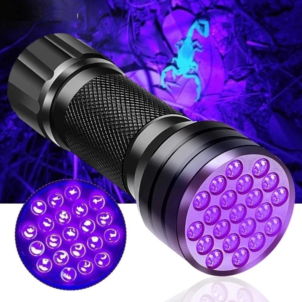 UV Flashlight For Pet Stains Black Light LED 21 LED Waterproof Stain Detector 3