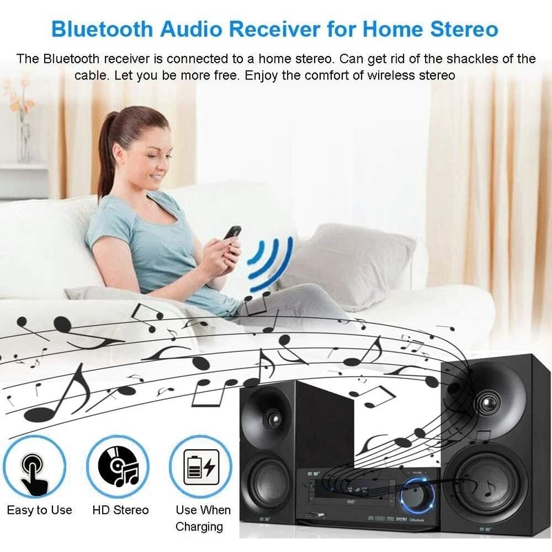 Wireless Bluetooth Receiver For Car Stereo Hands Free Music Streaming Adapter 5