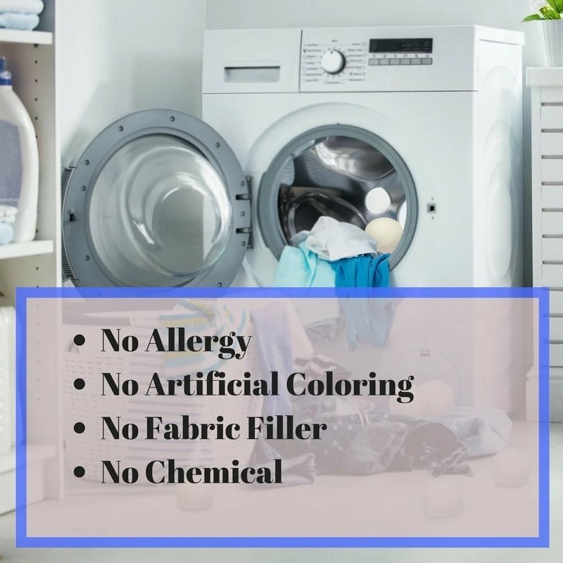 Organic Wool Dryer Balls Natural Antistatic Laundry Softener 4