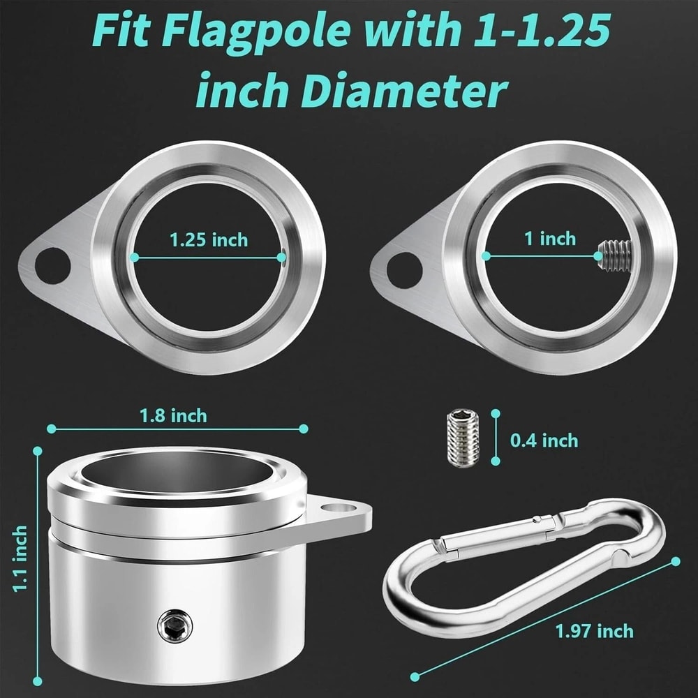 Flag Pole Rings Anti Wrap Spinning Clips For Smooth Flag Display 1