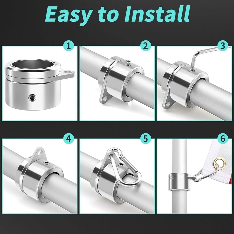 Flag Pole Rings Anti Wrap Spinning Clips For Smooth Flag Display 2