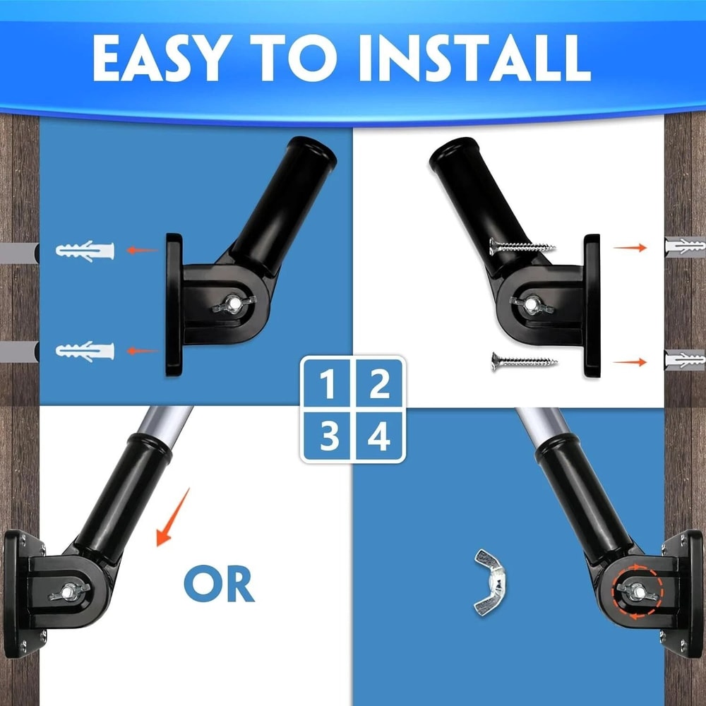 Adjustable Aluminum Flag Pole Holder For Outdoor Use Multi Position Bracket Mount 2