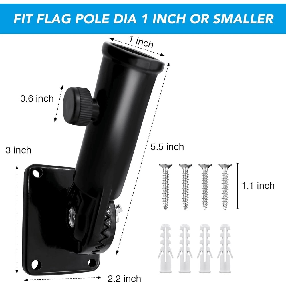 Adjustable Aluminum Flag Pole Holder For Outdoor Use Multi Position Bracket Mount 4