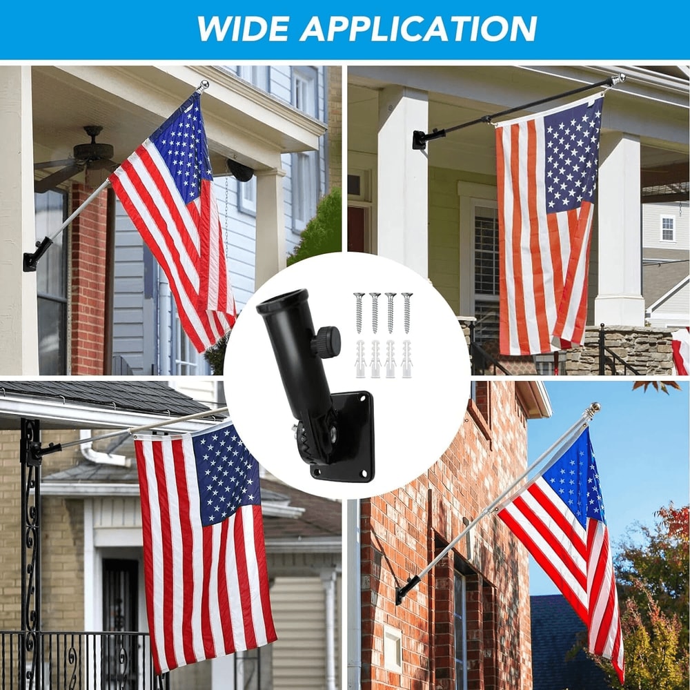 Adjustable Aluminum Flag Pole Holder For Outdoor Use Multi Position Bracket Mount 6