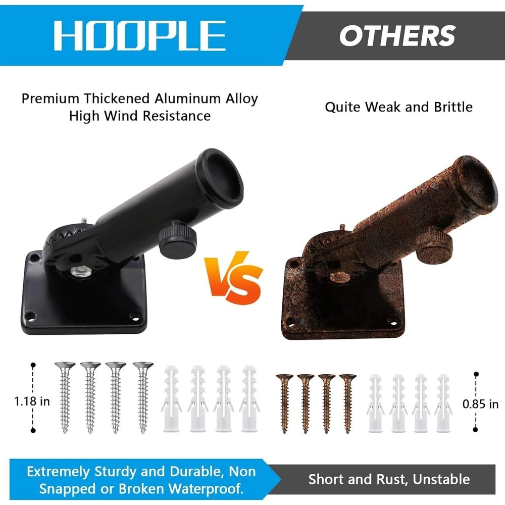 Adjustable Aluminum Flag Pole Holder For Outdoor Use Multi Position Bracket Mount 7