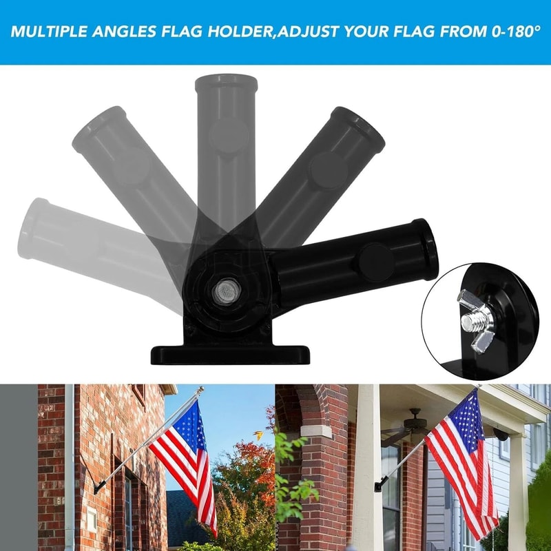 Adjustable Aluminum Flag Pole Holder For Outdoor Use Multi Position Bracket Mount 8