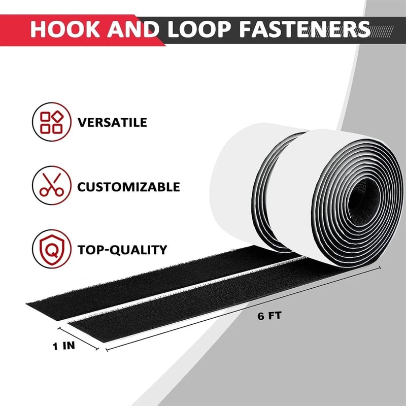 Premium Heavy Duty Adhesive Hook Loop Straps Strong Sticky Back Fastener Strips 6