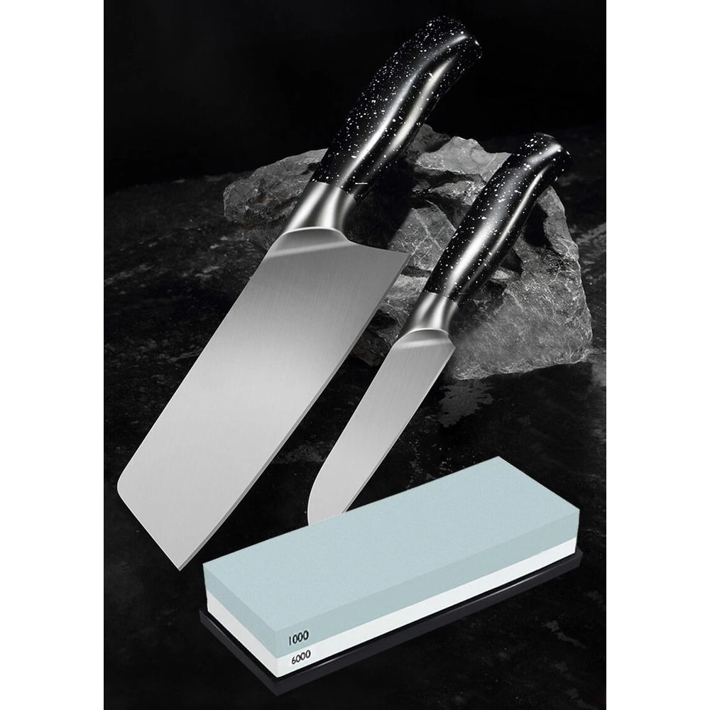 Knife Sharpening Water Stone Set Dual Grit Kitchen Whetstone With NonSlip Base 2