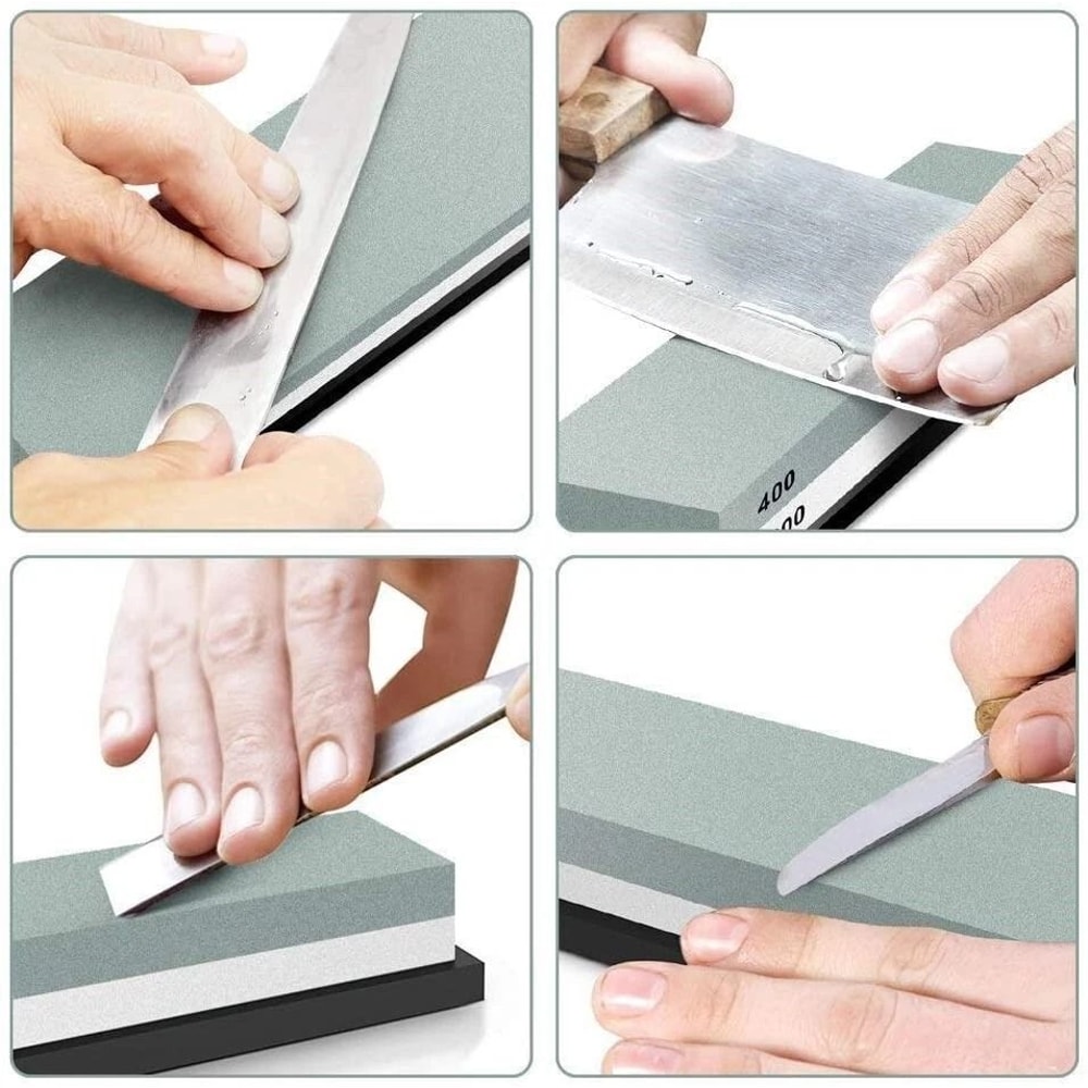 Knife Sharpening Water Stone Set Dual Grit Kitchen Whetstone With NonSlip Base 8