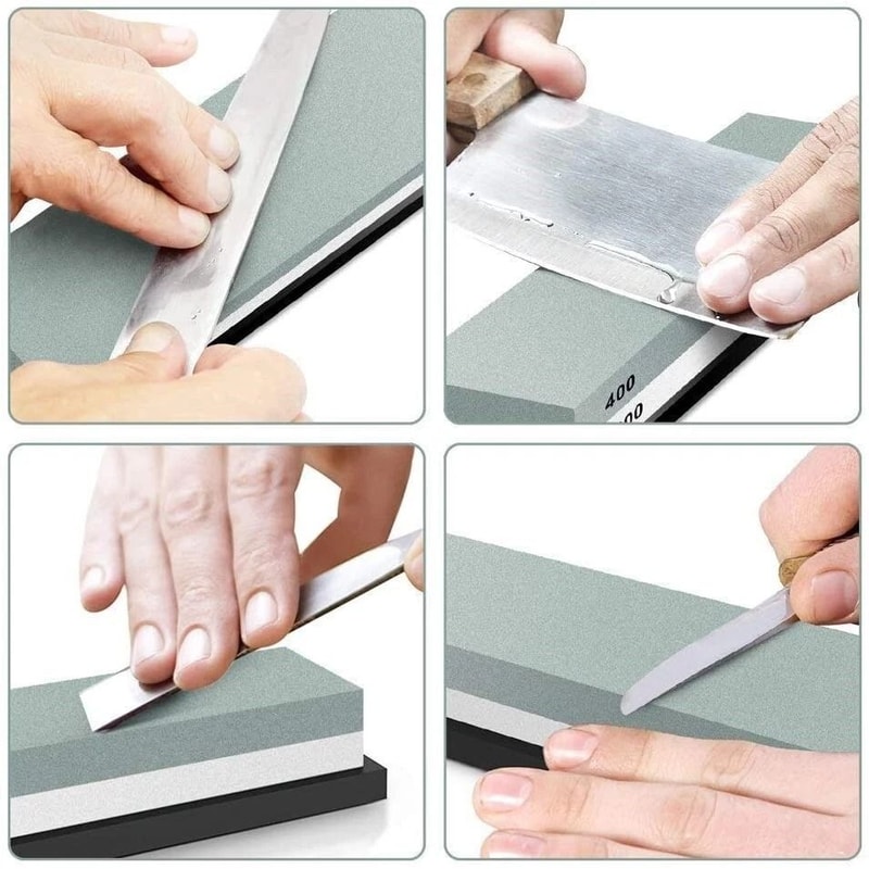 Knife Sharpening Water Stone Set Dual Grit Kitchen Whetstone With NonSlip Base 8