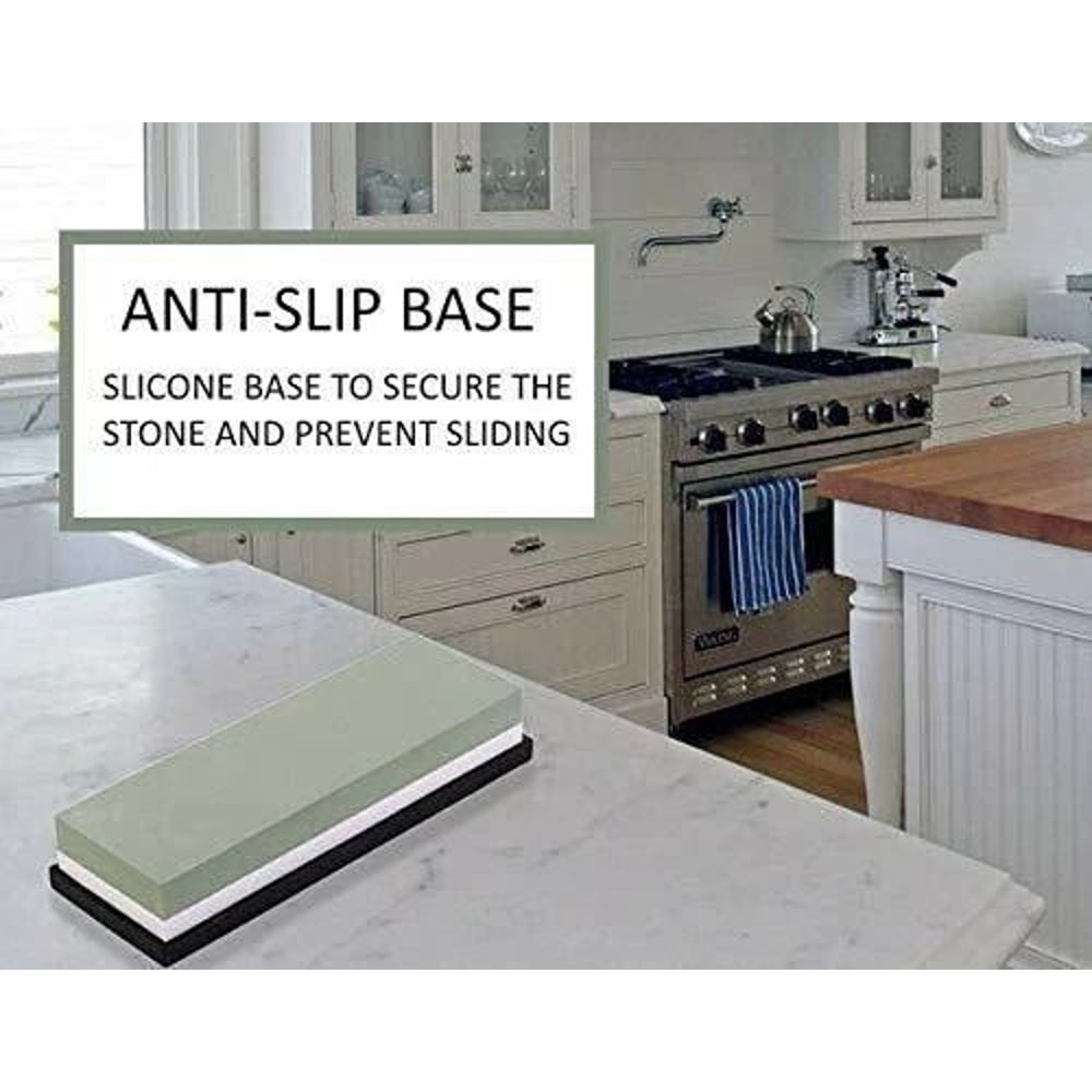 Knife Sharpening Water Stone Set Dual Grit Kitchen Whetstone With NonSlip Base 9