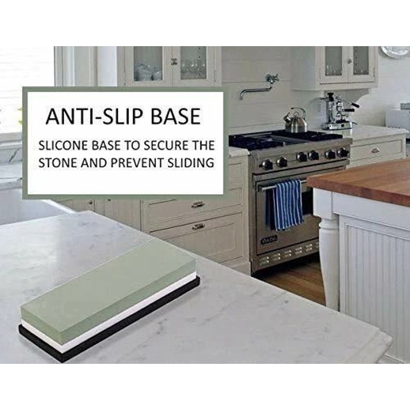 Knife Sharpening Water Stone Set Dual Grit Kitchen Whetstone With NonSlip Base 9