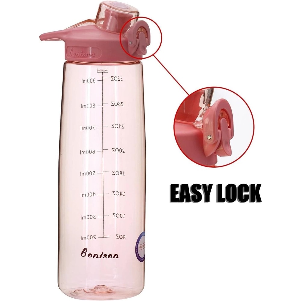 Pink 36 Oz Leakproof Sports Water Bottle With Flip Top Lid Handle 7