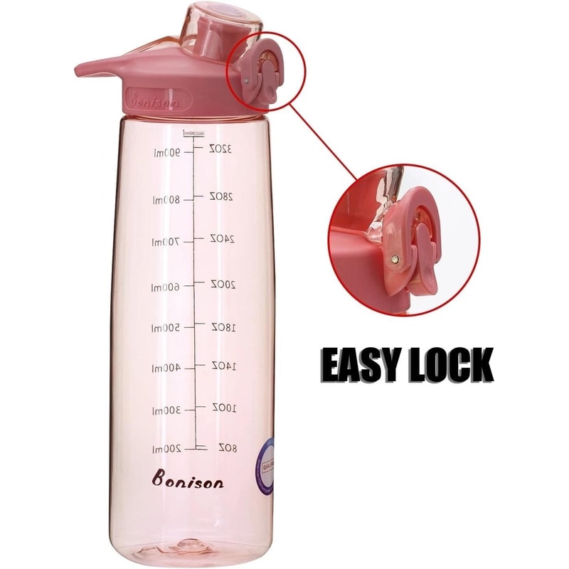 Pink 36 Oz Leakproof Sports Water Bottle With Flip Top Lid Handle 7