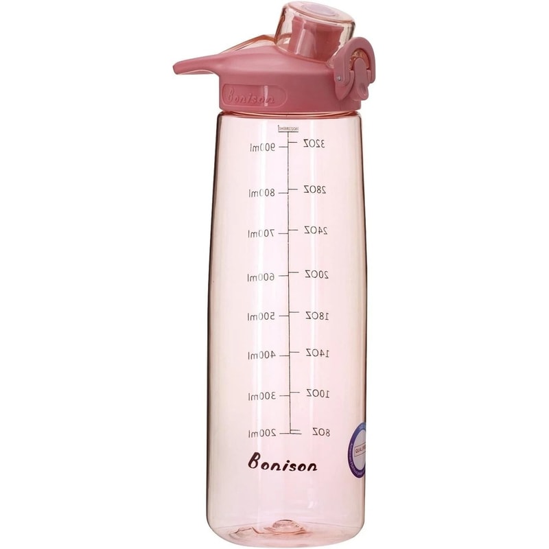 Pink 36 Oz Leakproof Sports Water Bottle With Flip Top Lid Handle 0