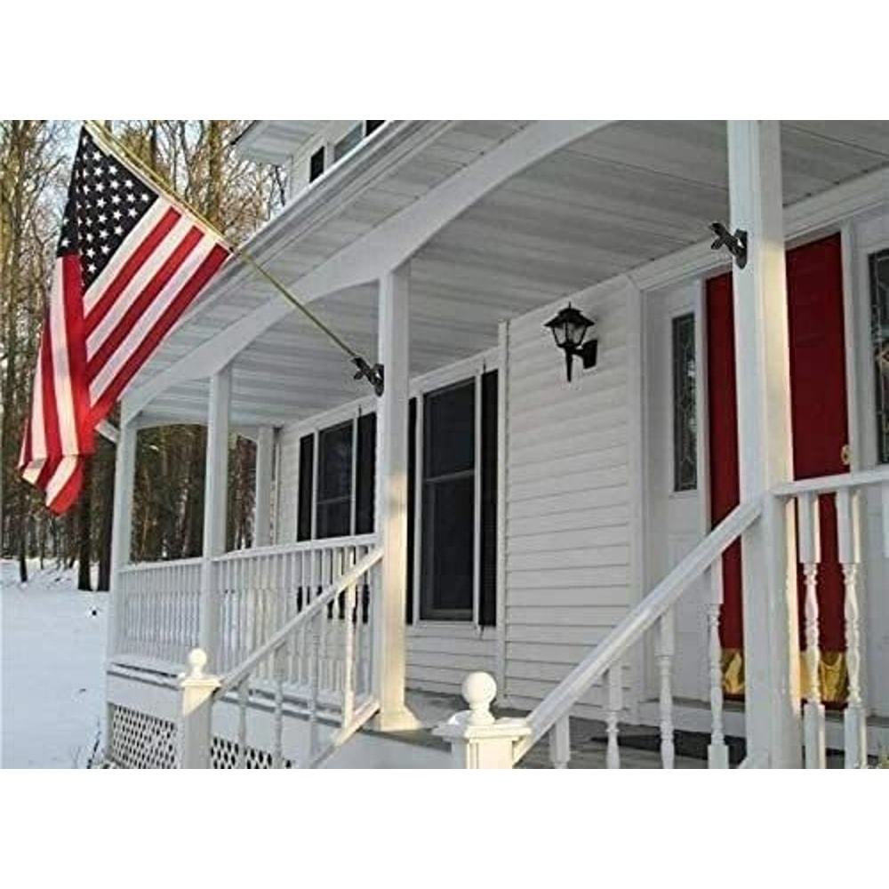 Heavy Duty Black Flag Pole Holder With Two Position Mounting Bracket Hardware 2