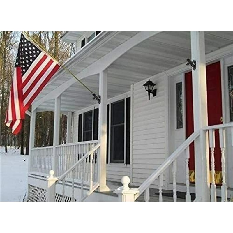 Heavy Duty Black Flag Pole Holder With Two Position Mounting Bracket Hardware 2