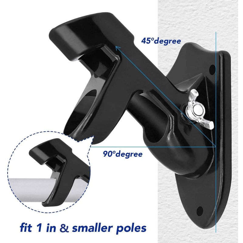 Heavy Duty Black Flag Pole Holder With Two Position Mounting Bracket Hardware 6