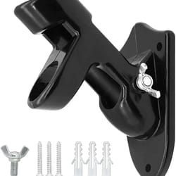 heavy duty black flag pole holder with two position mounting bracket & hardware