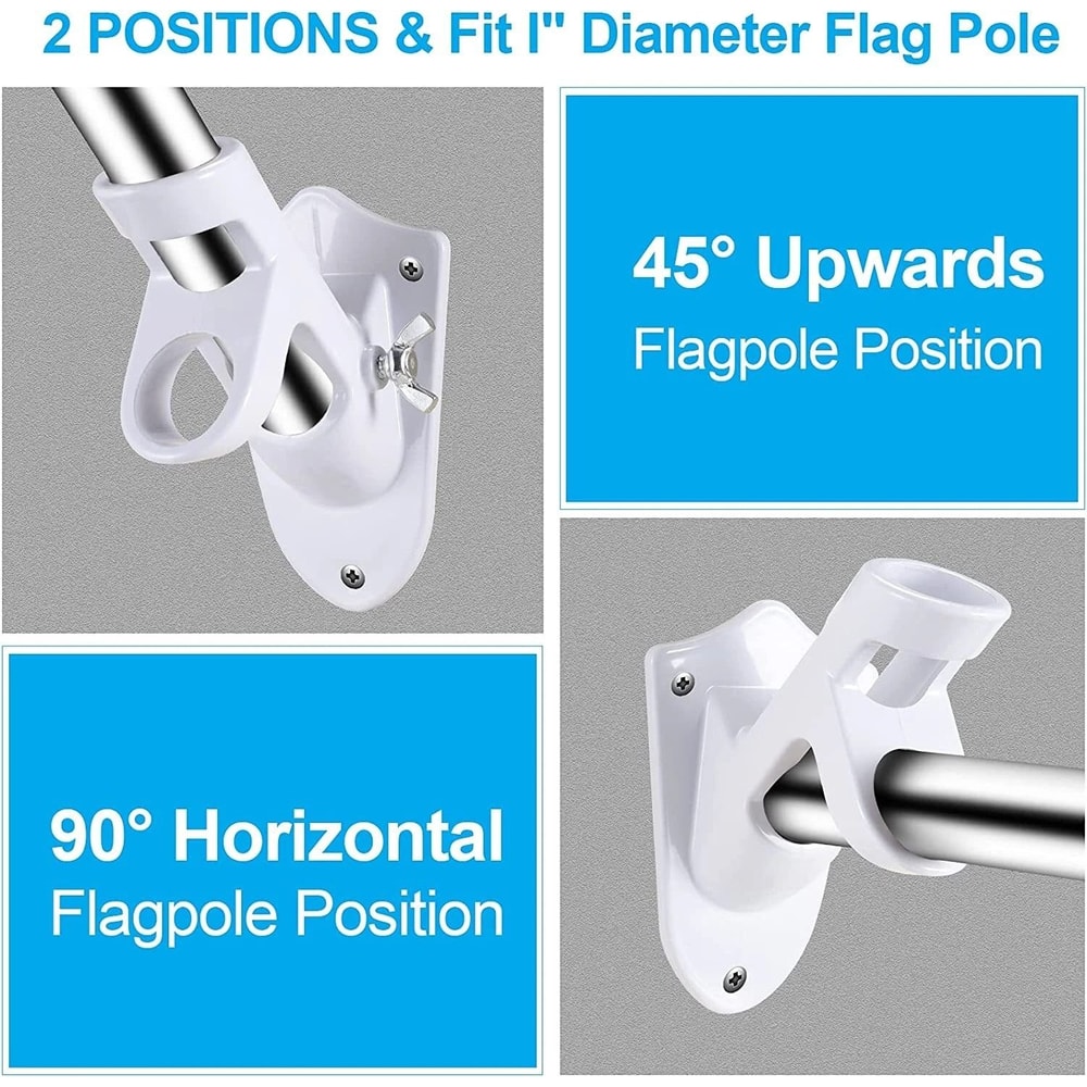 Heavy Duty Flag Pole Holder Two Position Aluminum Mounting Bracket For Home Use 7