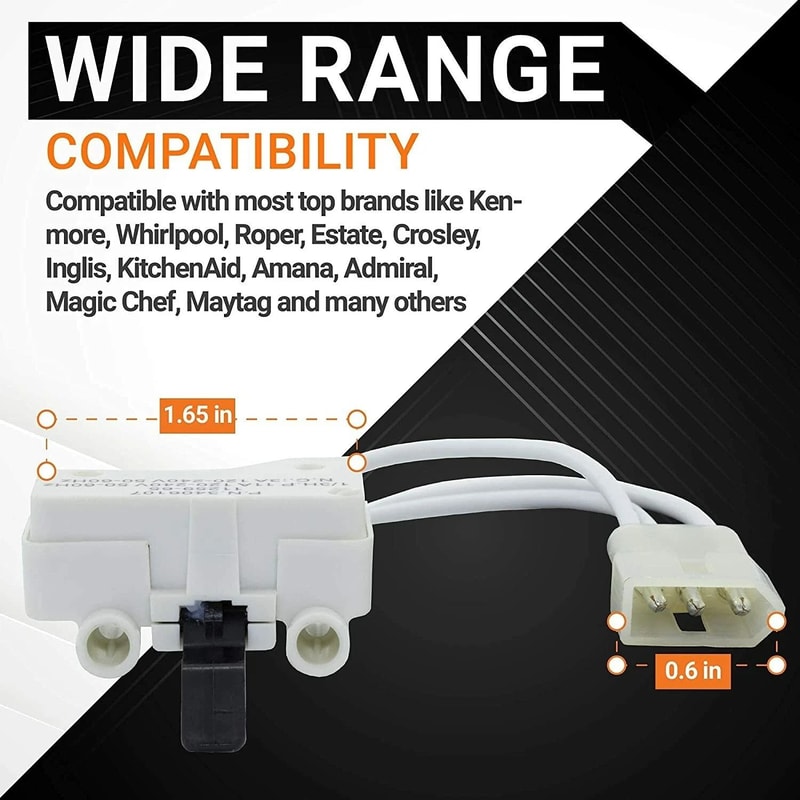 Dryer Door Switch Replacement Compatible With Whirlpool And Kenmore Dryers Easy Installation Durab 1
