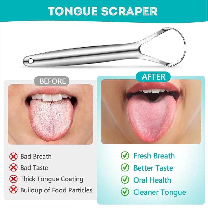 Stainless Steel Tongue Scraper For Adults Metal Cleaner By 2