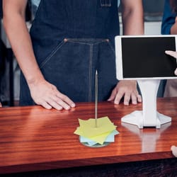 stainless steel receipt holder with heavy duty base restaurant receipt spike stand