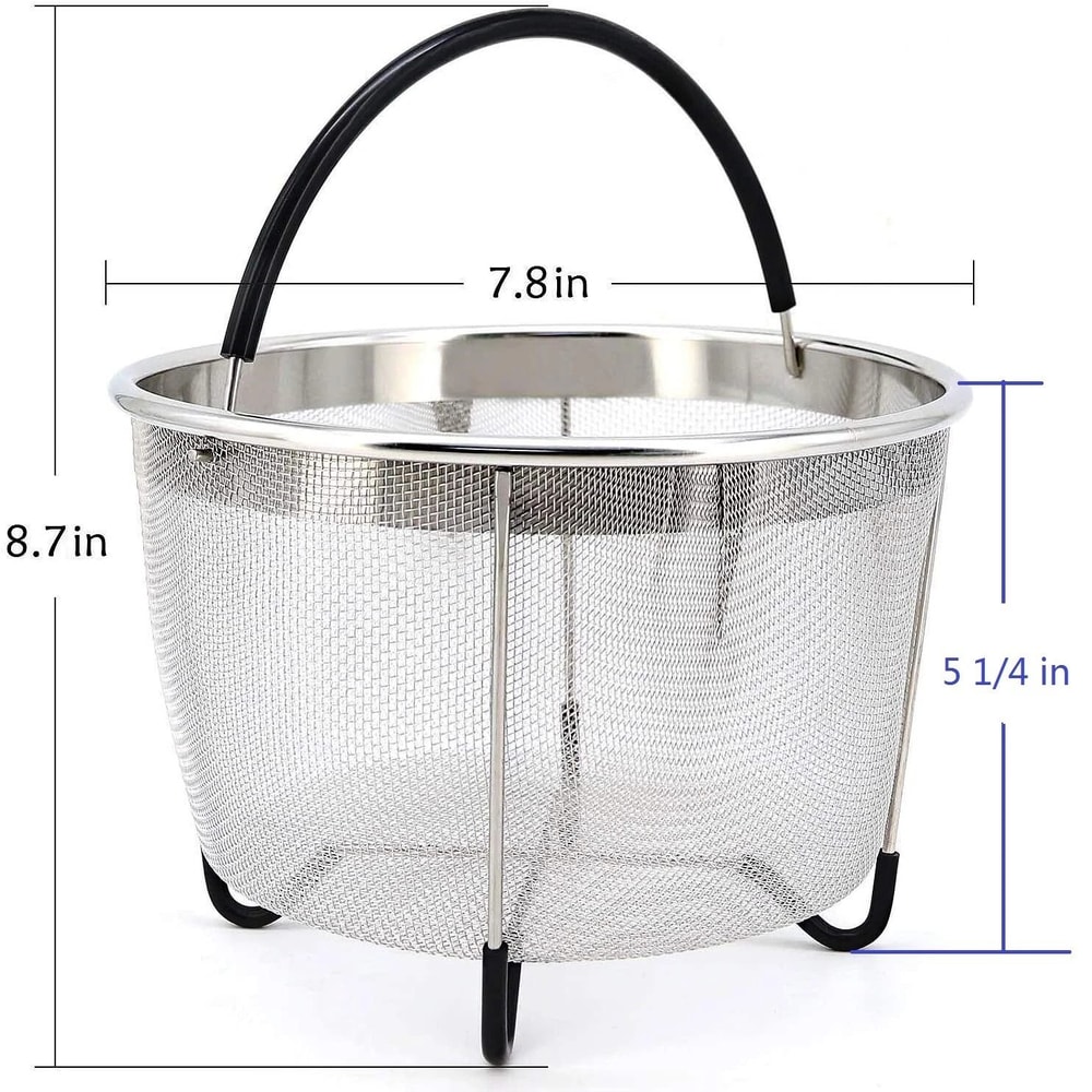 Stainless Steel Steamer Basket For Instant Pot With Silicone Wrapped Handle 1
