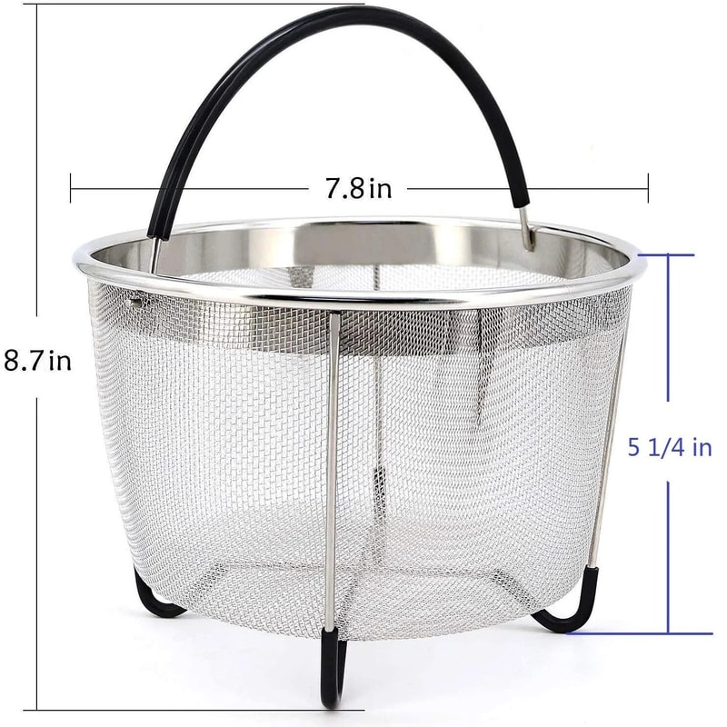 Stainless Steel Steamer Basket For Instant Pot With Silicone Wrapped Handle 1