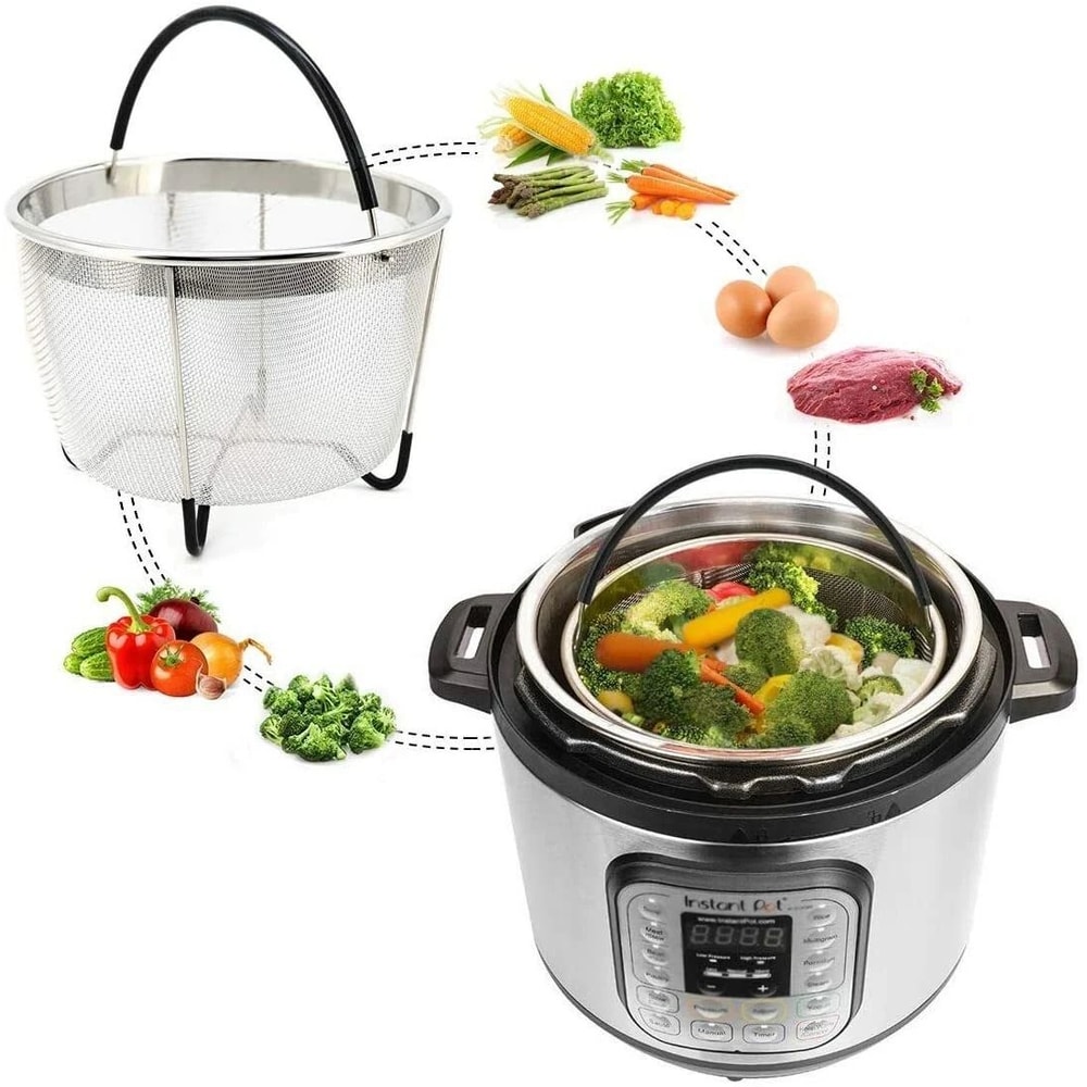Stainless Steel Steamer Basket For Instant Pot With Silicone Wrapped Handle 3