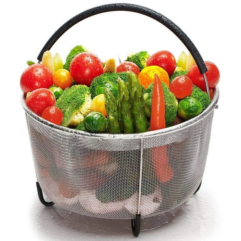 Stainless Steel Steamer Basket For Instant Pot With Silicone Wrapped Handle 7