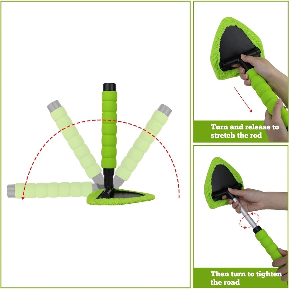 Multifunctional Windshield Cleaner Kit With 4 Reusable Extendable Handles Car Care Essential 5