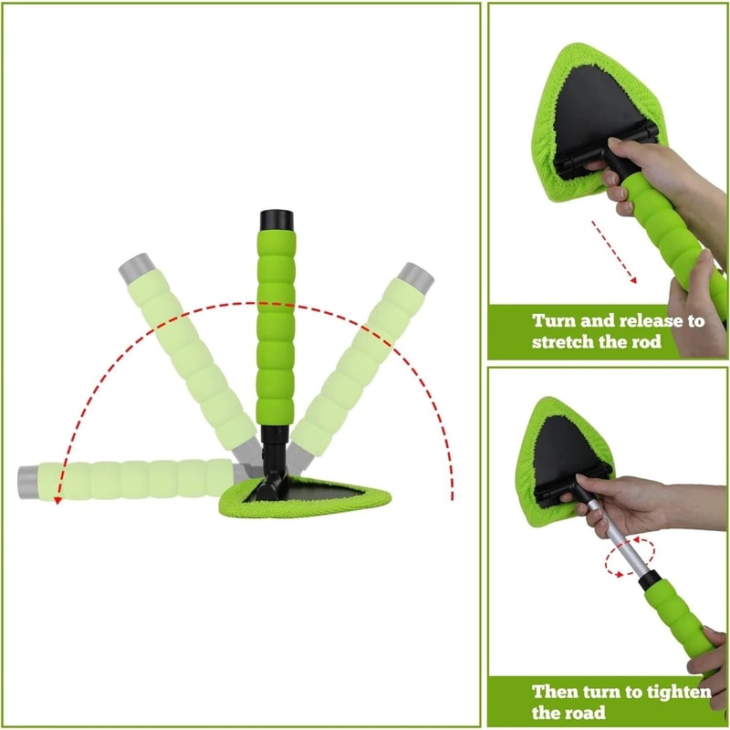Multifunctional Windshield Cleaner Kit With 4 Reusable Extendable Handles Car Care Essential 5