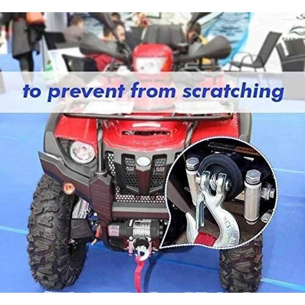 Heavy Duty ATV UTV Winch Stopper Rubber Cable Saver Waterproof Rope Hook 2