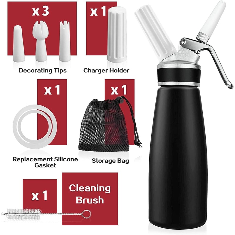 Whipped Cream Dispenser Durable Aluminum Foam Whipper For Delicious Cream Creations 4