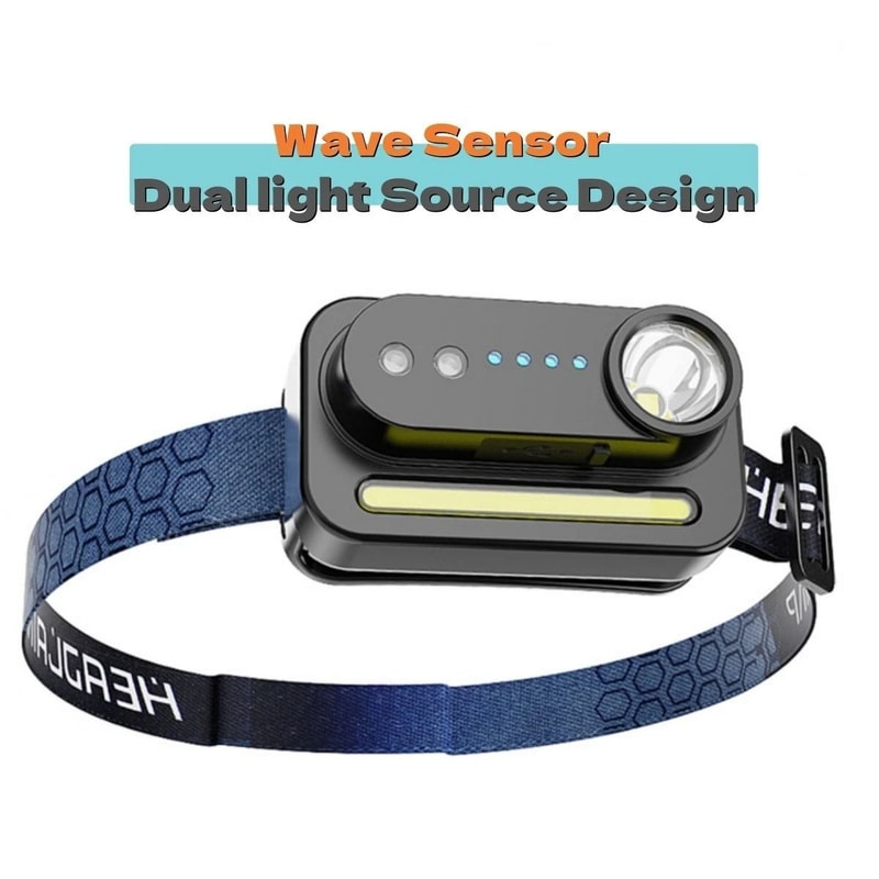 USB Rechargeable COB LED Headlamp Powerful Waterproof Work Light With Adjustable Head Band 4