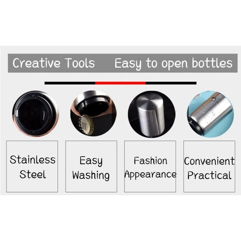 Automatic Beer Bottle Opener Stainless Steel Magnetic Cap Remover For Soda Beer Ideal For Parties 4