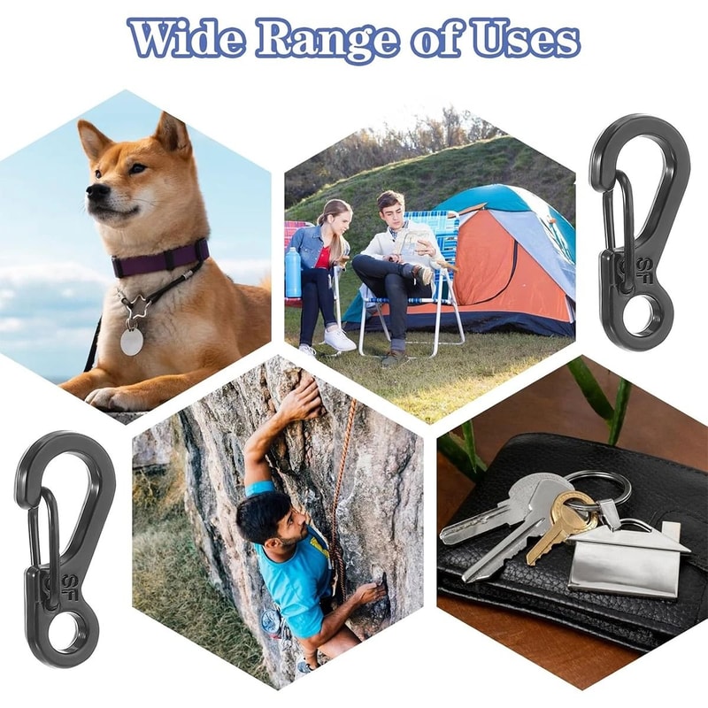Mini Heavy Duty Aluminum Carabiner Snap Hook Clips For Outdoor Camping Keychains 4