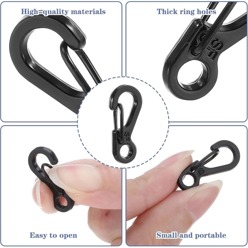 Mini Heavy Duty Aluminum Carabiner Snap Hook Clips For Outdoor Camping Keychains 5