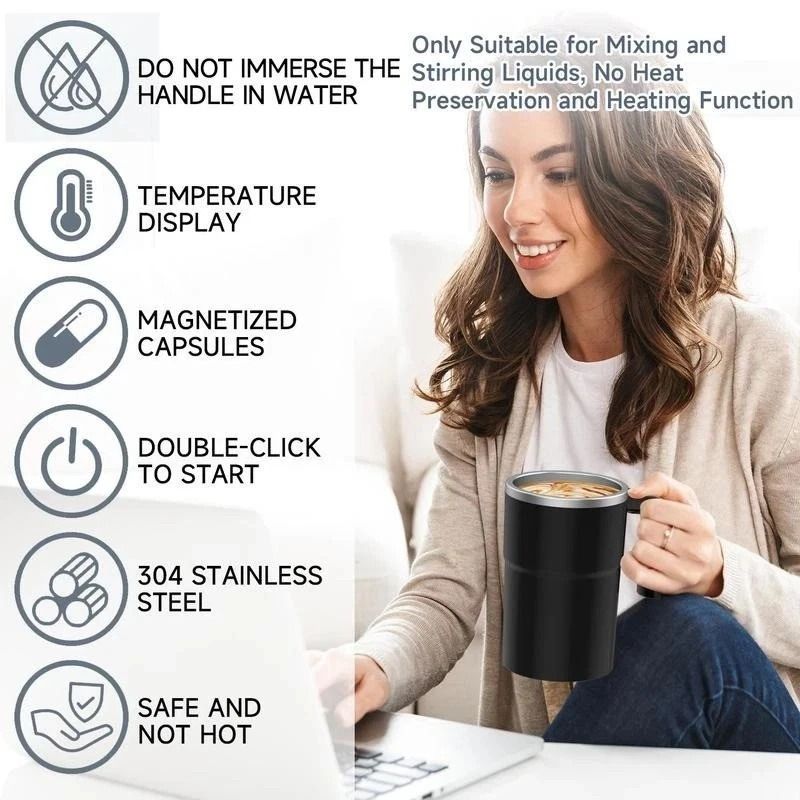 Electric Self Stirring Mug Magnetic Automatic Mixing Coffee Tea More 1