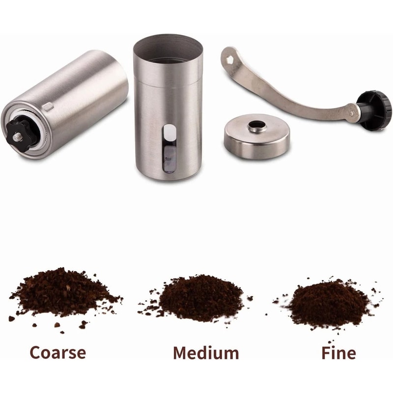 Manual Coffee Bean Grinder Stainless Steel Hand Coffee Mill With Ceramic Burr For Fresh Grinding 8