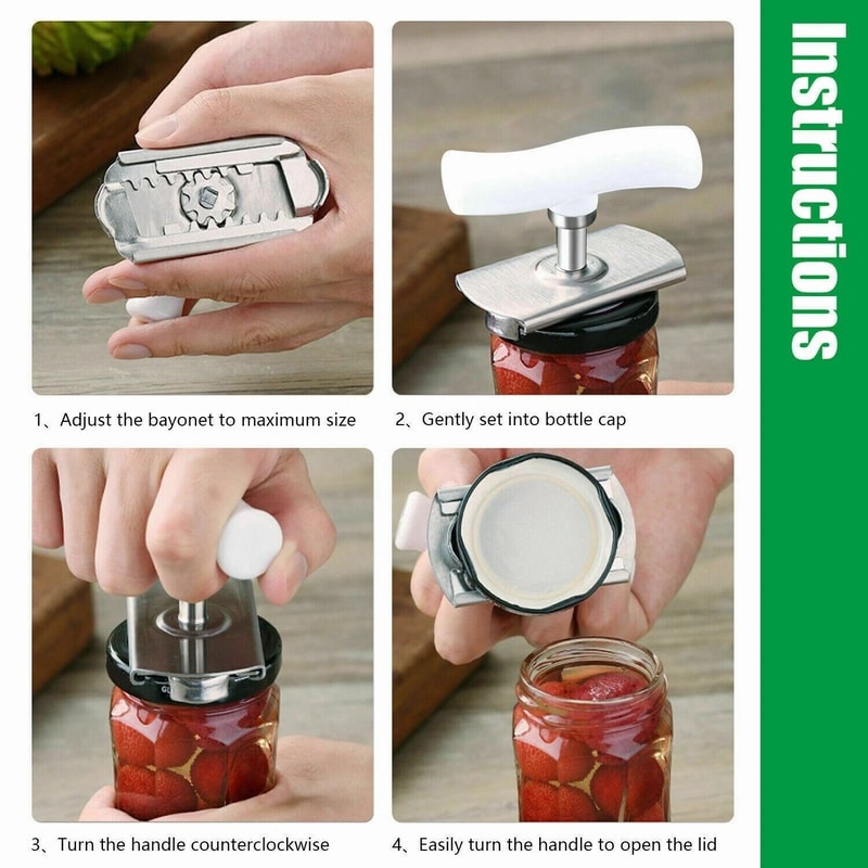 Adjustable Jar Lid Opener Stainless Steel Twist Off Grip Tool 3