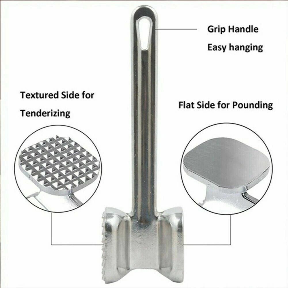 DoubleSided Meat Tenderizer Mallet Stainless Steel Steak Hammer For Beef And Pork Kitchen Tool 10