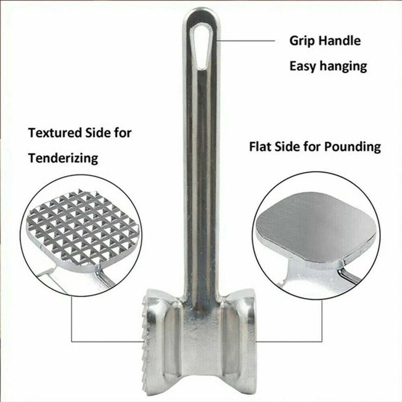 DoubleSided Meat Tenderizer Mallet Stainless Steel Steak Hammer For Beef And Pork Kitchen Tool 10