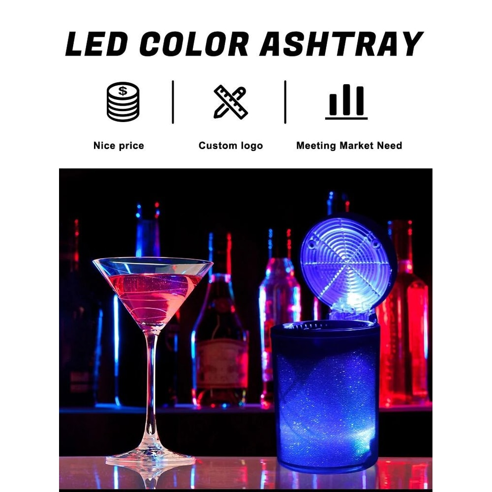 Car Ashtray With LED Light And Air Vent Multi Function Portable Ashtray For Vehicles 2